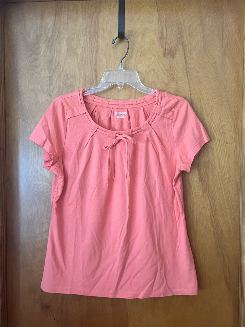 St. John’s Bay size medium short sleeve orange top with draw string neckline